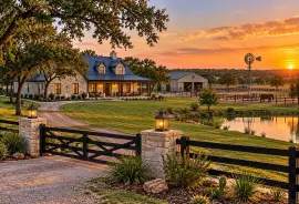 Beautiful Texas Ranch Estate with Farmhouse, Barn 